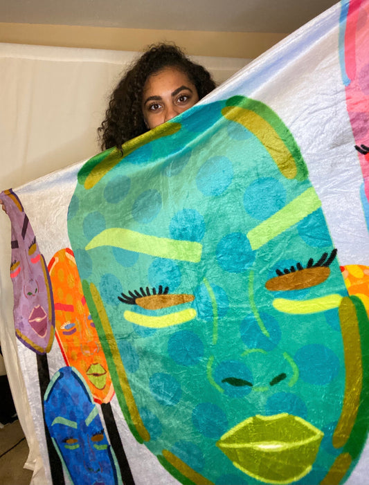 Faces Plush Blanket